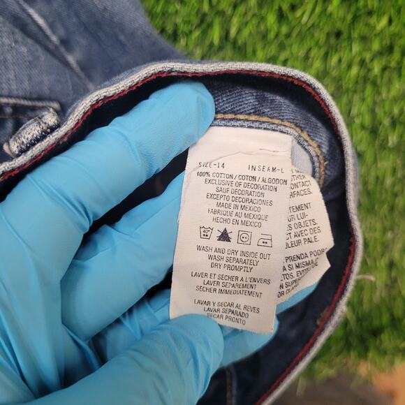 Y2K Tommy Hilfiger Boyfriend Jeans Womens 14 Long High Waisted Denim - Picture 10 of 11